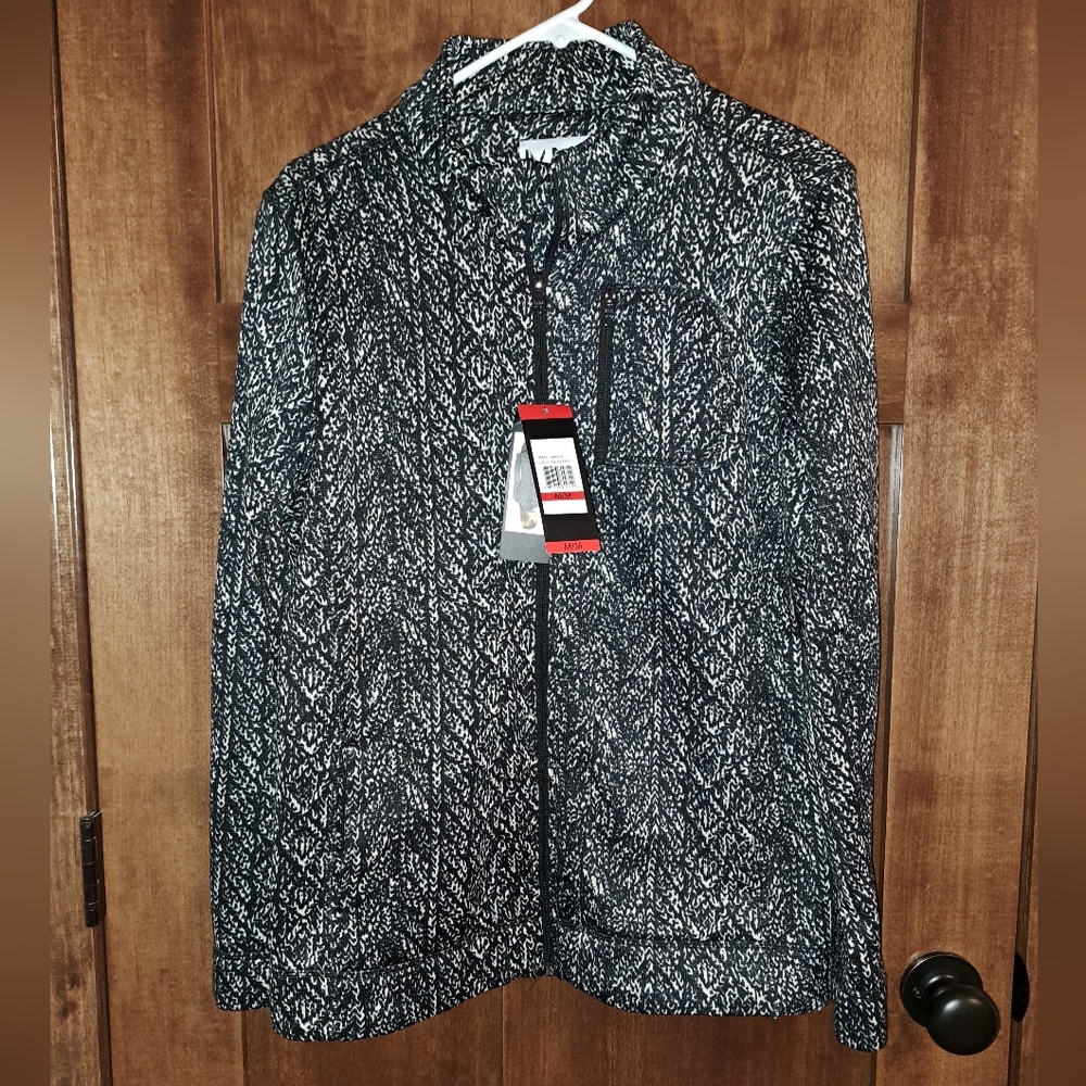 Womens Lightweight Jacket - Size Medium. Black/White Print.